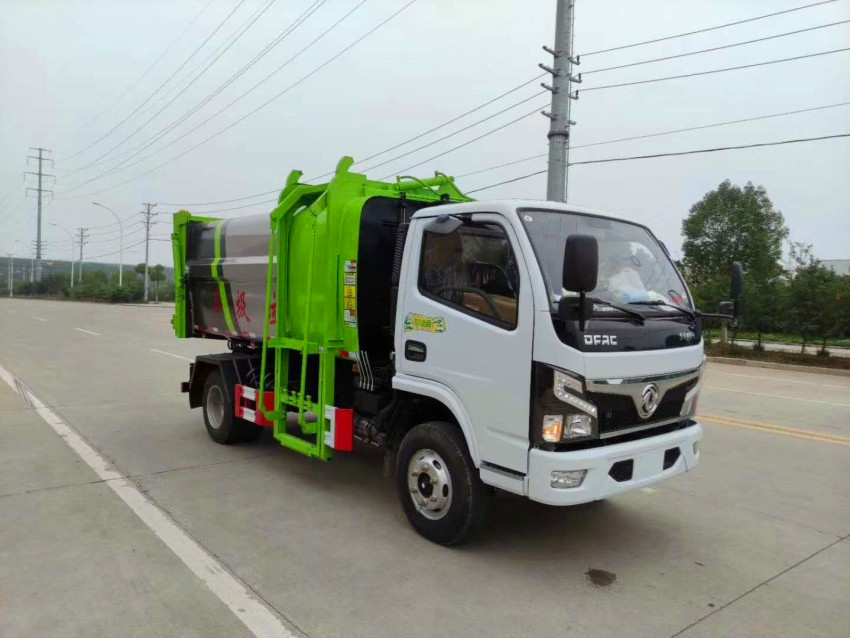 國(guó)六東風(fēng)5-6方掛桶垃圾車-5方掛桶垃圾車