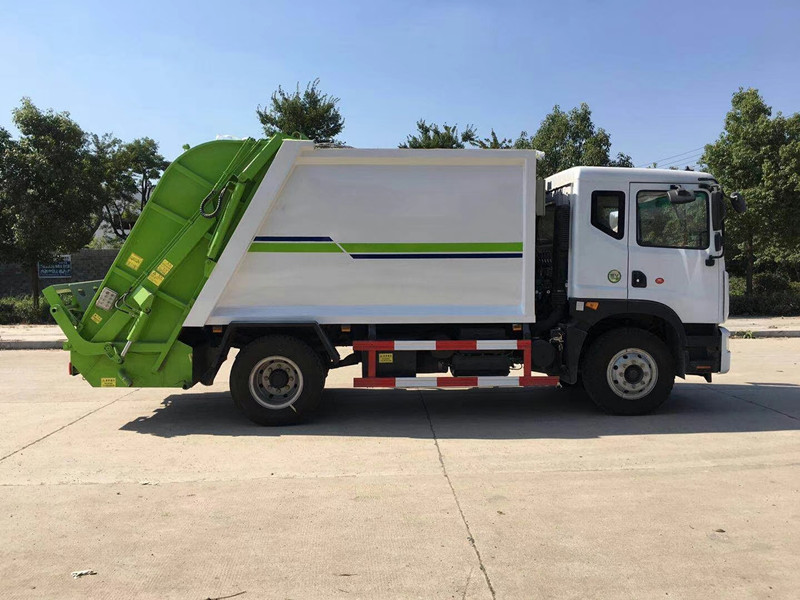 全自動14方8噸壓縮垃圾車_學(xué)校用的自裝卸式壓縮垃圾車