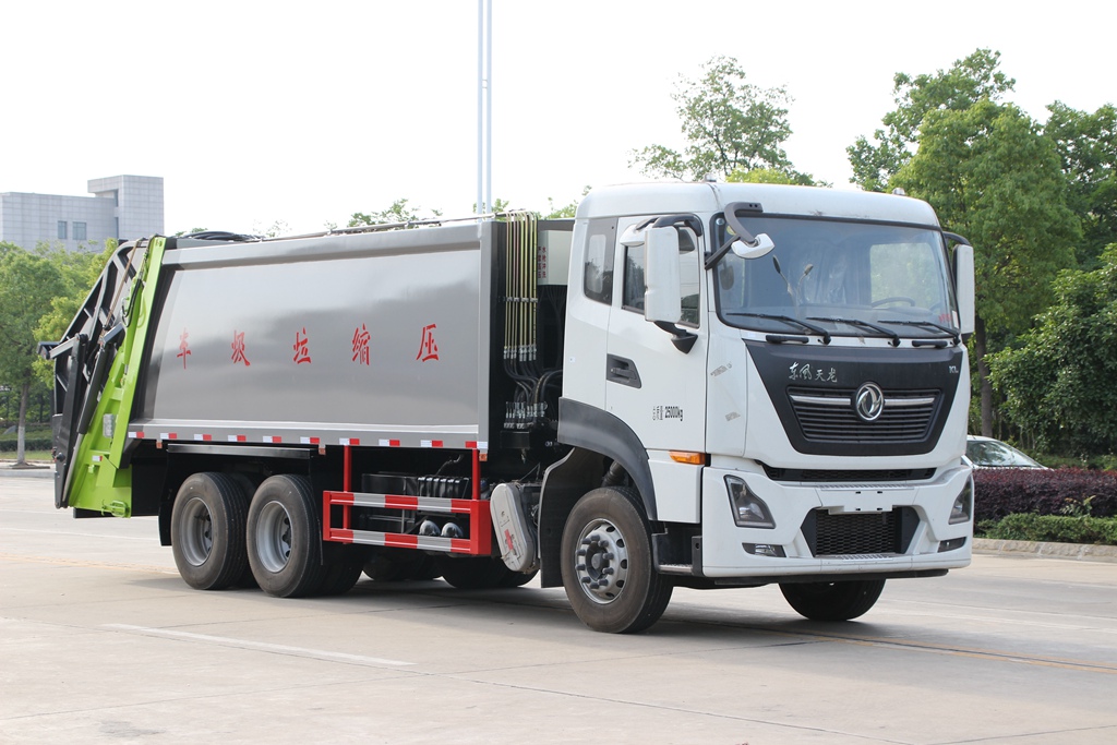 東風(fēng)天龍后雙橋壓縮垃圾車-大型20方壓縮垃圾車廠家報價-湖北盈通
