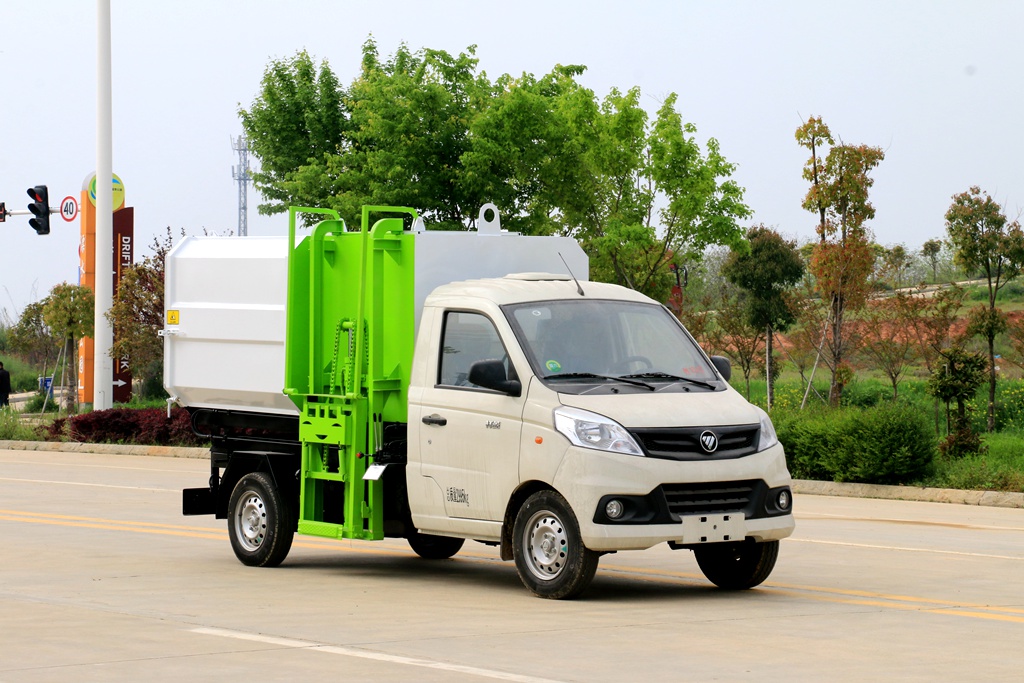 福田祥菱掛桶垃圾車-福田3方掛桶垃圾車價格報價-湖北程力
